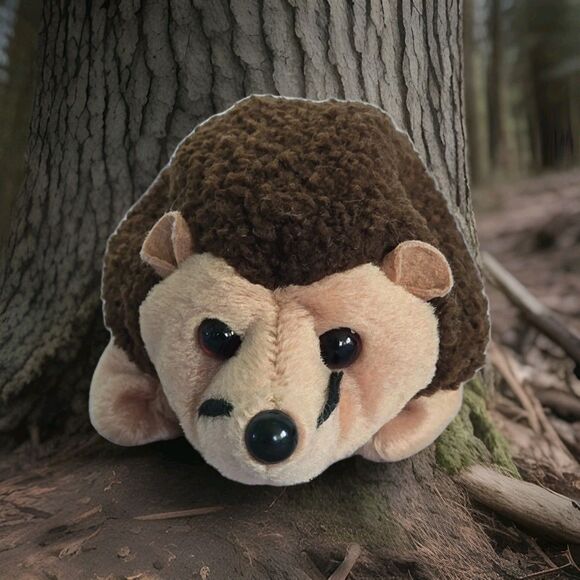 Vintage 1998 Ty Beanie Baby Prickles Hedgehog Plush Brown Tan Stuffed Animal Toy - Picture 4 of 8